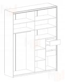 Шкаф с раздвижными дверями с обрамлением Глазго