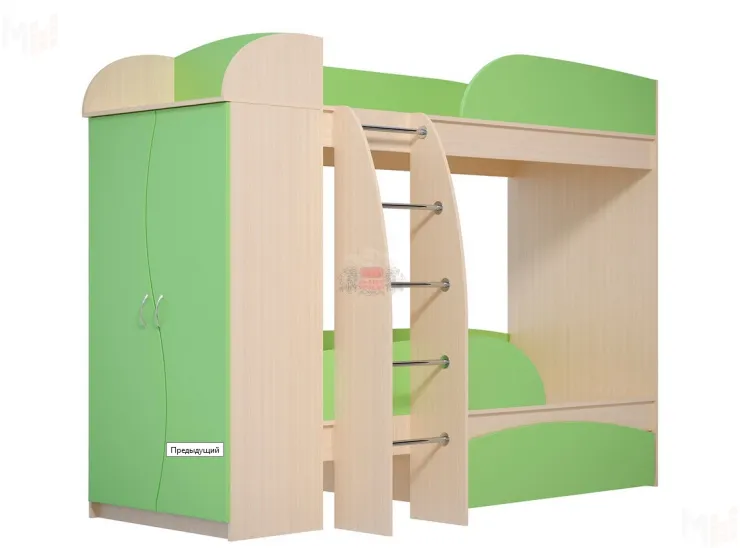 Двухъярусная кровать Омега 4А со шкафом