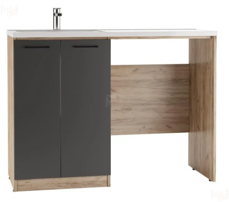 Тумба под умывальник "Космос 120" Craft с корзиной Домино