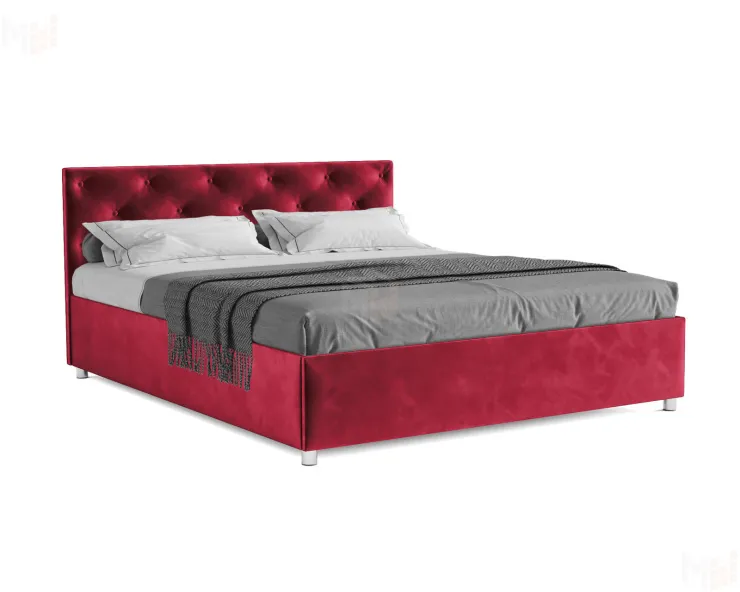 Кровать Классик 160 см (бархат красный STAR VELVET 3 DARK RED)