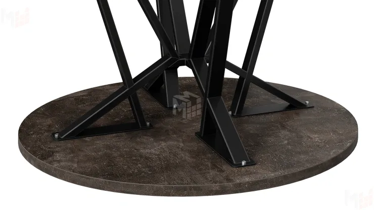 Стол обеденный Ройс Тип 2 Черный муар/Ателье темное