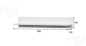 Полка навесная Токио Белый текстурный