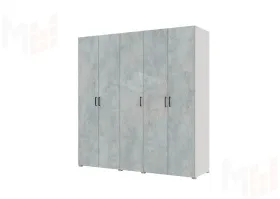 Шкаф Бостон 5-ти створчатый 2000 (белый/бетон)