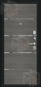 Входная металлическая дверь Лайн Букле черное/Grey Melinga