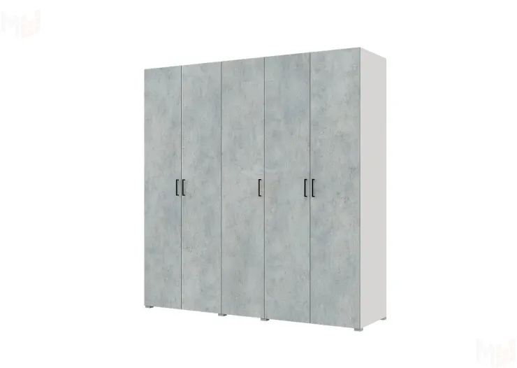 Шкаф Бостон 5-ти створчатый 2000 (белый/бетон)