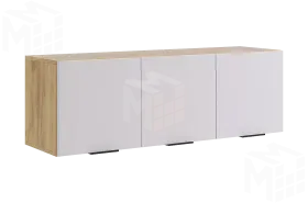 Антресоль Бери  трехдверная дуб крафт золотой/белое дерево