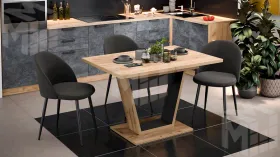 Стол обеденный Гавана Тип 1 Дуб Крафт золотой, Черный