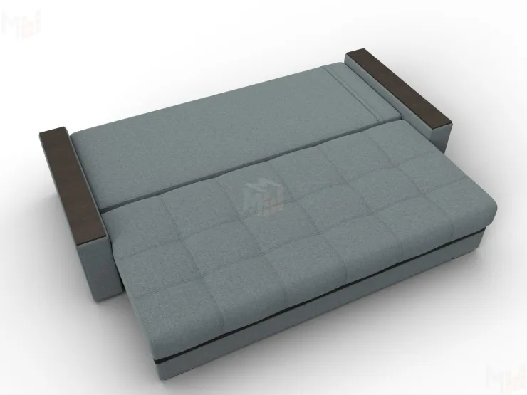 Диван прямой с декором Лига-096 НПБ ( Амур 07 серый/черный )