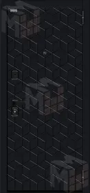 Входная металлическая дверь Кьюб (RBE)  Total Black/Super White