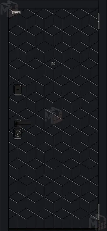 Входная металлическая дверь Кьюб (RBE)  Total Black/Super White