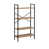 Стеллаж Leset Стилвуд 24 широкий, 4 полки (Чёрный/Дуб крафт золотой)