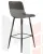 Стул барный DOBRIN NICOLE (черные матовые ножки, серая антрацитовая винтажная экокожа (RU-08))