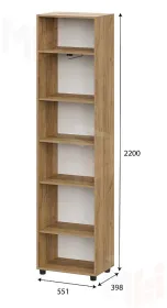 Шкаф одностворчатый Милан Дуб Золотой/Белый Матовый