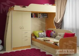 Кровать Фанки-4/1 + тумба 13/8СВ + кровать нижняя 13/7СВ