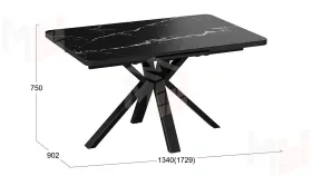 Стол обеденный Хэмптон Тип 1 черный мрамор
