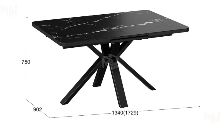 Стол обеденный Хэмптон Тип 1 черный мрамор