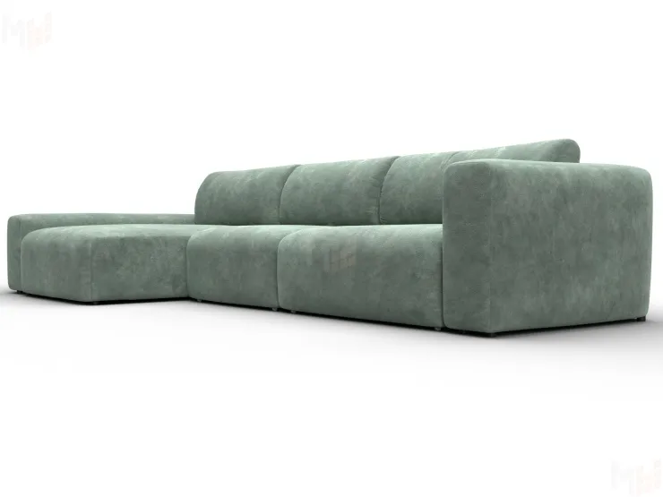 Диван угловой Лига-066 НПБ Лонг угол левый ( BRUT 08 зеленый )
