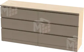 Комод Варма 6Д дуб беленый