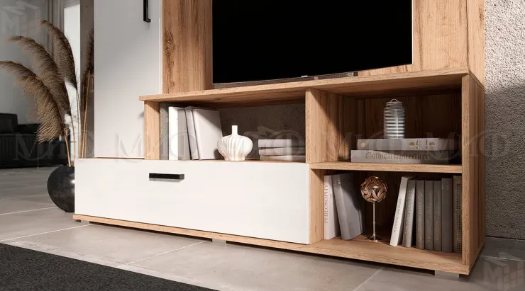 Гостиная Мини (дуб крафт/белый глянец)