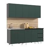 Кухонный гарнитур Челси 2,0 (графит/изумрудный, кастилло темный)