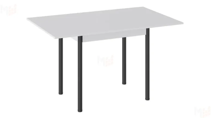 Стол  раздвижной Родос Тип 2 с опорой d40 Черный муар, Белый