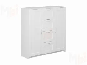 Тумба Сириус 2 двери и 4 ящика 117*123 Белый