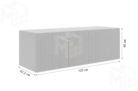 Антресоль трехдверная Зефир 119.01 белое дерево/пудра розовая (эмаль)