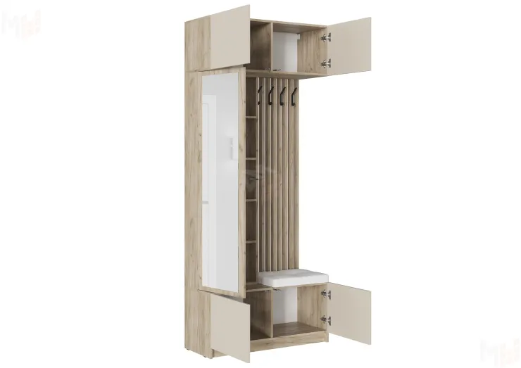 Прихожая Бостон со шкафом ШК-002 (ЛДСП Кашемир)