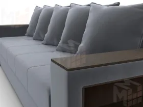 Диван прямой Дубай Лайт ( SEVEN 17 серый )