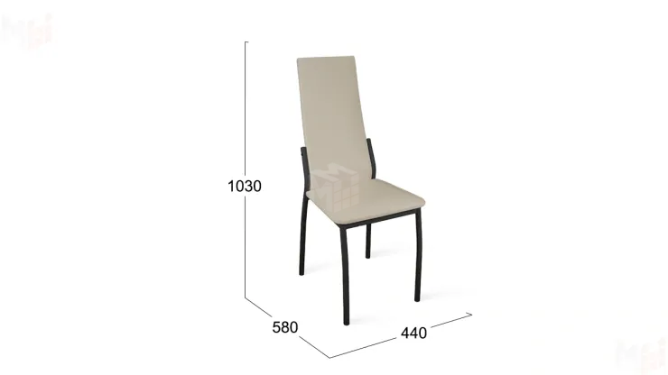 Стул Кредо Черный муар, к/з Бежевый