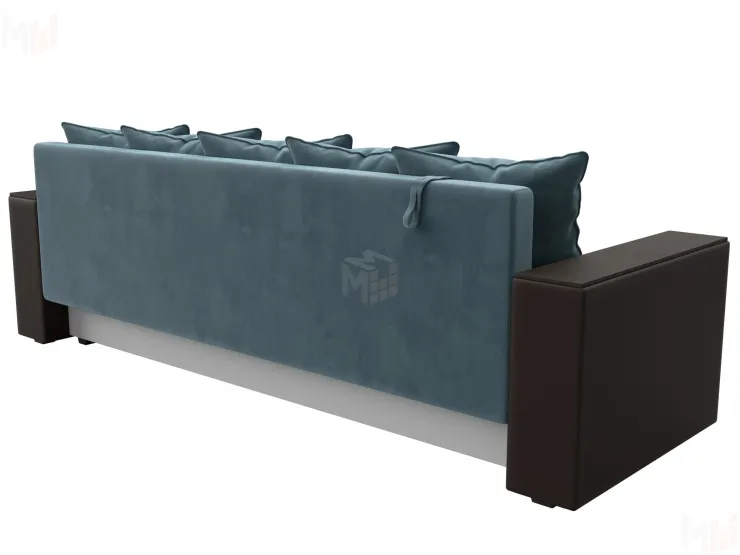 Диван прямой Дубай Лайт ( Бирюзовый\Коричневый )