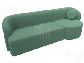 Диван прямой Лига-027 угол правый ( Амур зеленый )