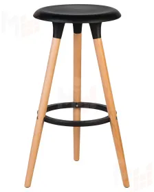 Табурет барный DOBRIN ROYCE (ножки светлый бук, цвет чёрный (B-03))