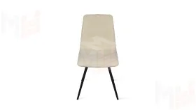 Стул Бруно (конус Т3) Черный муар матовый, Кожзам Бежевый