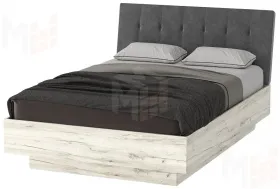 Кровать КРС-1400 СОНАТА с подъёмным механизмом Крафт белый - велюр GRAFIT