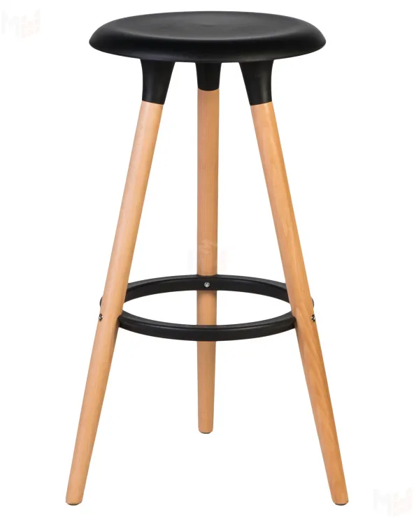 Табурет барный DOBRIN ROYCE (ножки светлый бук, цвет чёрный (B-03))