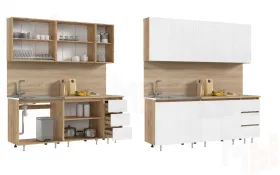 Кухонный гарнитур Челси 2,0 (дуб крафт/белый, дуб вотан)