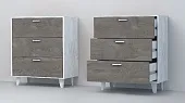 Комод К-3 Эго на ножках Бетон Светлый/Камень Темный