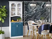 Буфет Констанция 2-х дверный (белый/джинс)