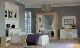 Спальня БЕАТРИС Дуб Сонома - Белый глянец №8