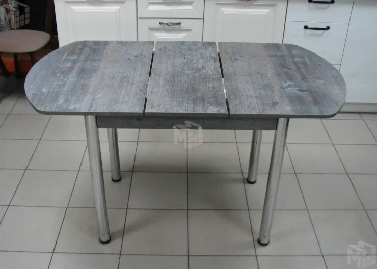 Стол Евро раскладной 1000*680 (штейн темный), ножки хром