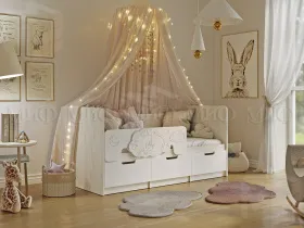 Детская кровать Юниор-4 (1,6) шарли белый