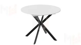 Стол обеденный раздвижной Мэдисон Тип 1 Черный муар, Белый