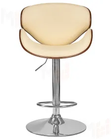 Стул барный DOBRIN KARTER (коричневое дерево, кремовый)