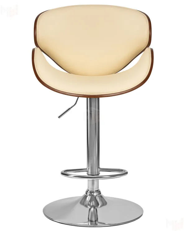Стул барный DOBRIN KARTER (коричневое дерево, кремовый)