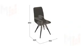 Стул Стенли К3 Черный муар, Велюр Confetti Stone