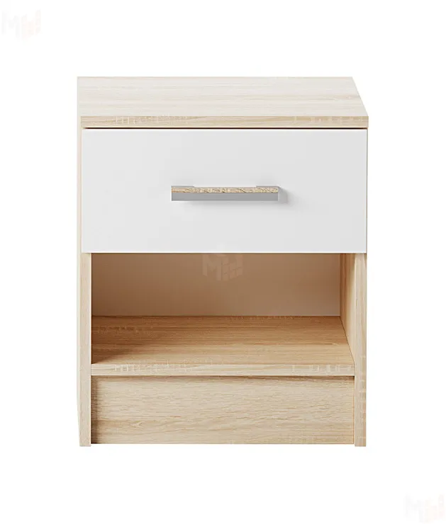 Тумба прикроватная  Беатрис Дуб  Сонома-Белый глянец