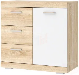 Комод Соната КС-900 1Д Сонома-Белый глянец