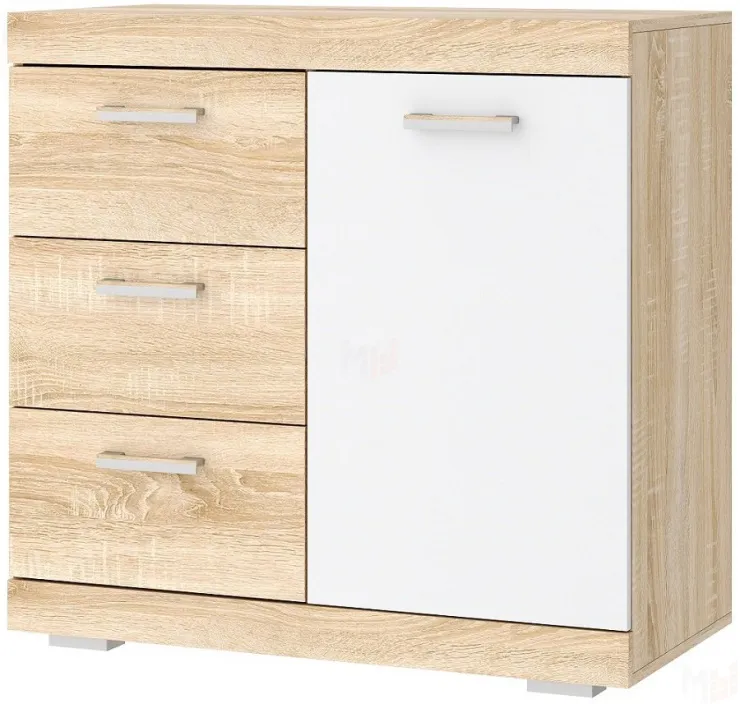 Комод Соната КС-900 1Д Сонома-Белый глянец