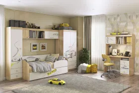 Детский гарнитур Форсаж К1 дуб сонома/белый